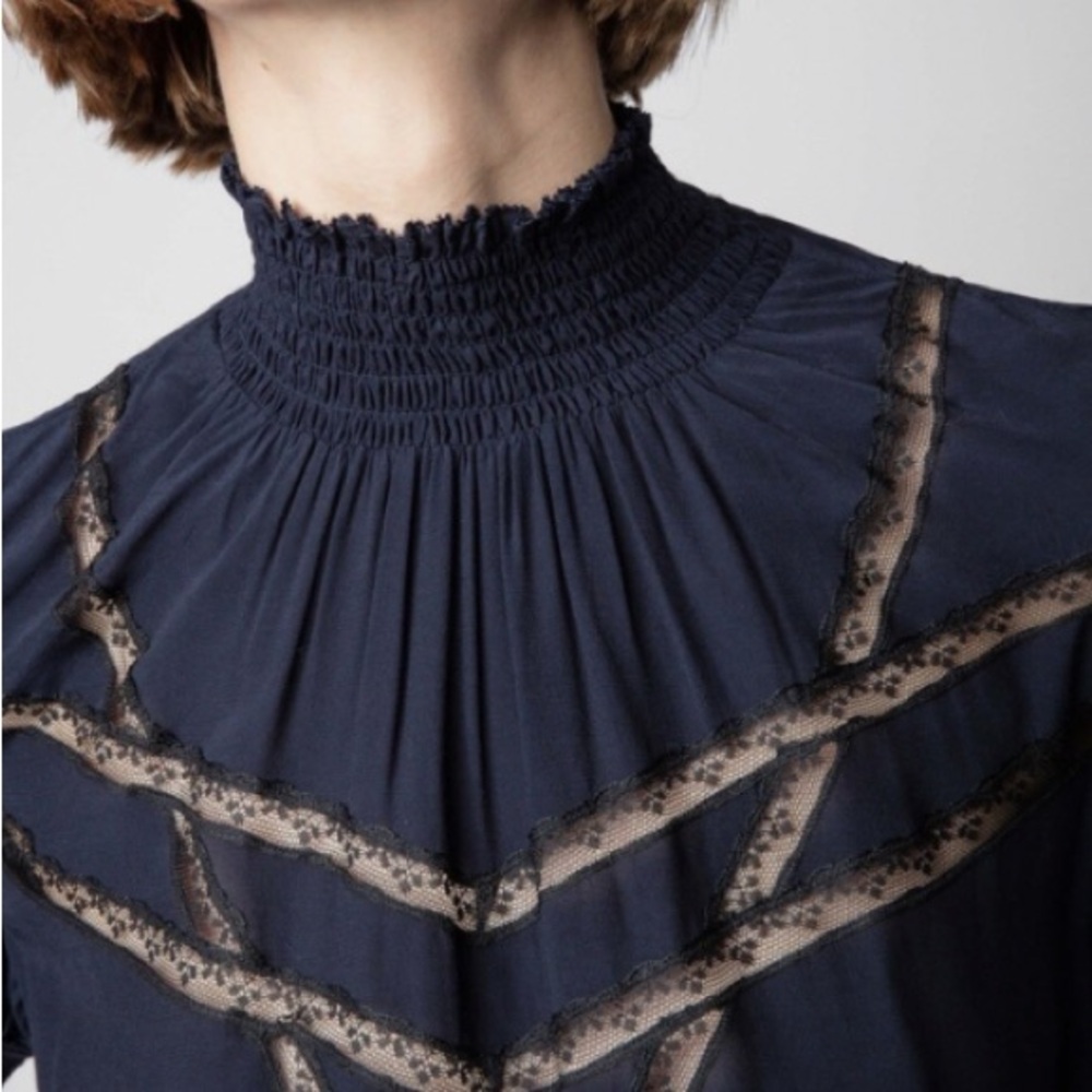 Gorgeous Zadig and Voltaire Tupelo Blouse in Navy